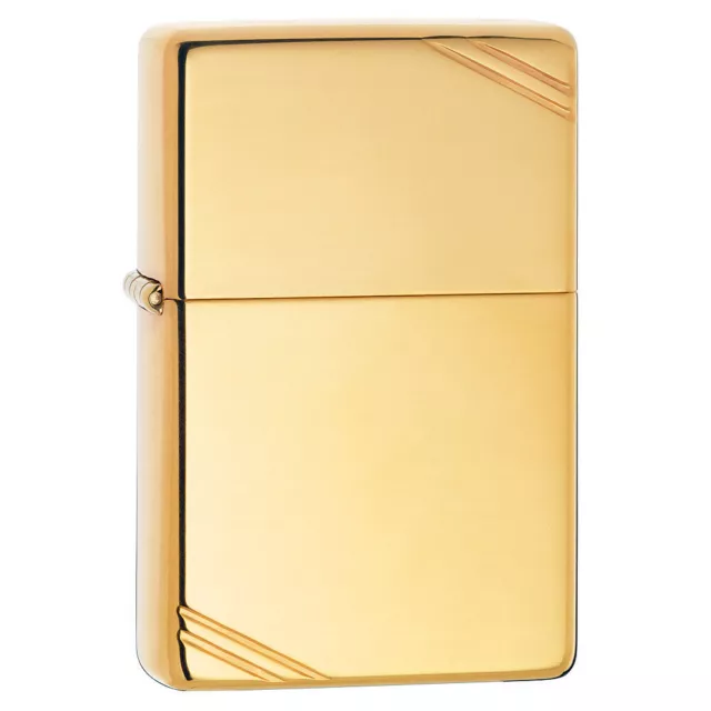 Zippo High Polished Vintage Brass Lighter Plain Windproof Rounded Compact Design