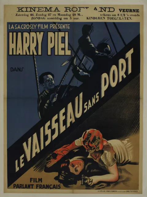 Le vaisseau sans port 1932 Affiche Originale Cinéma Belgique