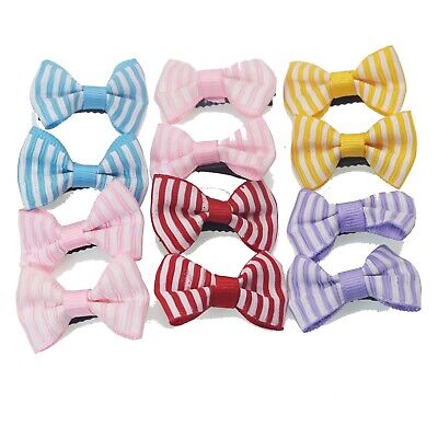 12pcs Grosgrain Ribbon Boutiques Small Bow Hair Clips Pin Alligator Baby Girl