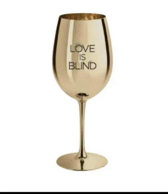 NEW NETFLIX LOVE IS BLIND Metallic 18oz Stemmed Golden Goblet Wine