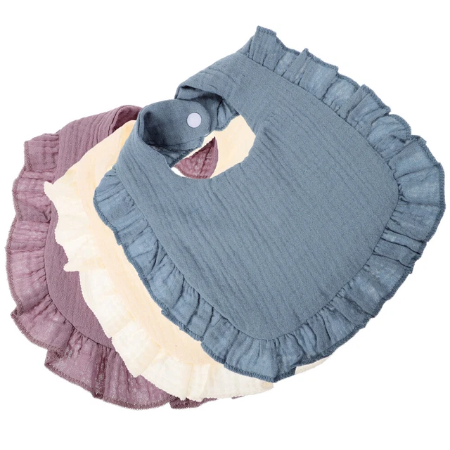 3 pcs Baby Teething Bibs Infant Drool Bibs Cotton Drooling Bibs Baby Girl Bibs