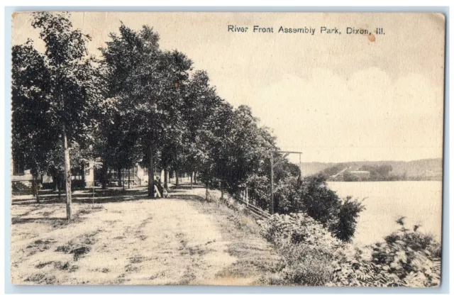 1908 Scenic View River Front Assembly Park Dixon Illinois IL Vintage Postcard