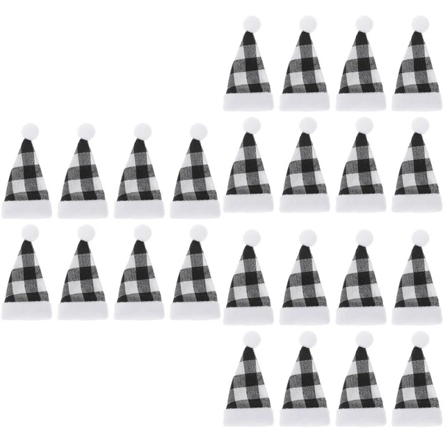 24 PCs Mini Navidad Gorro Navidad Botellas de Vino Cubierta Nieve