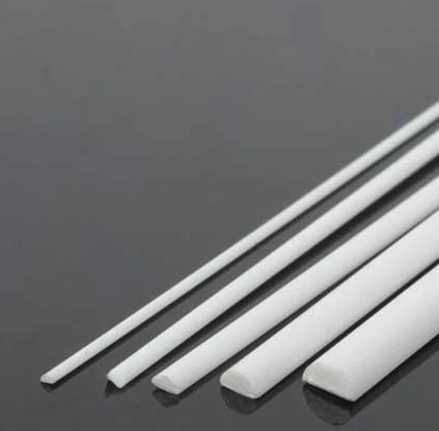 20pcs ABS Styrene Plastic Half Round Bar Rod 2mm Dia. 9.85" Long White