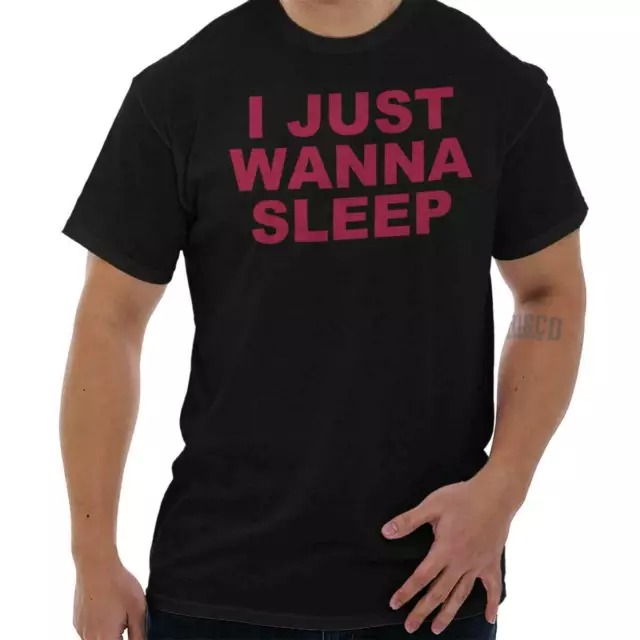 Just Wanna Sleep Funny Nap Tired Lazy Gift Womens Graphic Crewneck T Shirt Tee