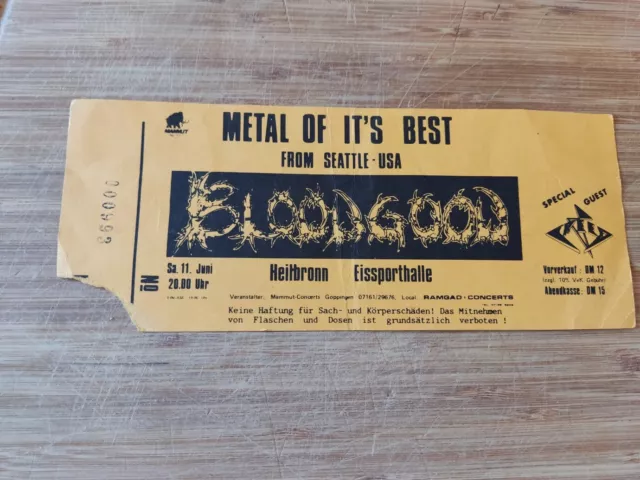 Bloodgood - biglietto concerto biglietto d'ingresso hard rock heavy metal