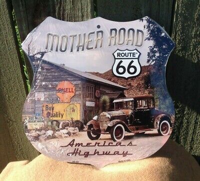 Rt. 66 Classic Mother Road Americas Highway Sign Novelty Metal 12" x 12" Road