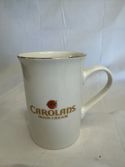 Carolans Irish Cream Coffee Mug Ceramic White with Gold Rim 12oz Used