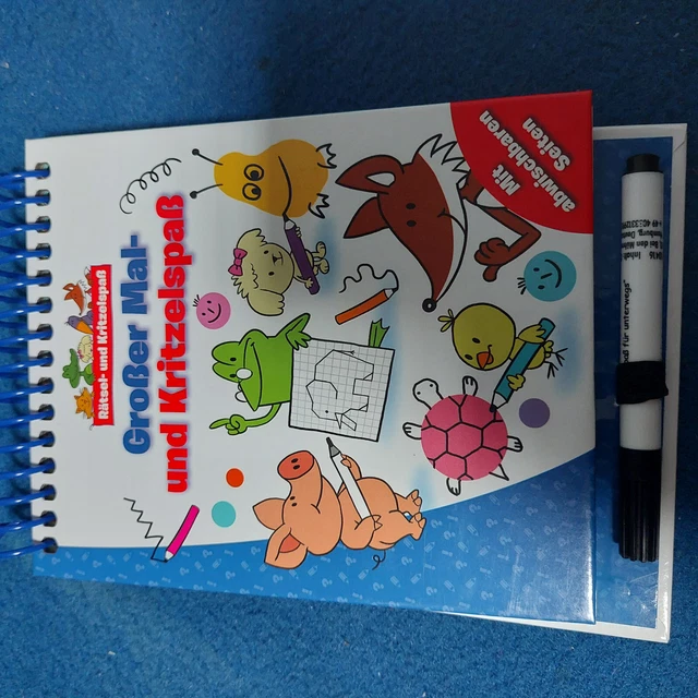 Mal und Kritzelblock mit Stift und abwaschbaren Seiten