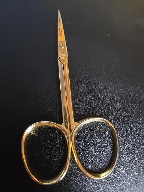 VINTAGE TOLEDO Spain Gold Tone Scissors 4”, Pre- Owned