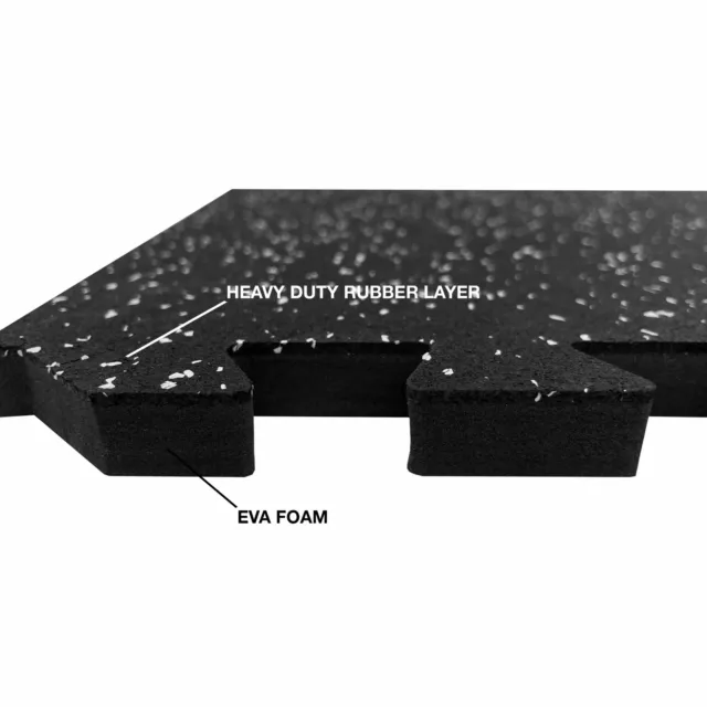 Grande tappetino in gomma 62x62 cm puzzle fitness garage palestra piastrelle ad incastro casa