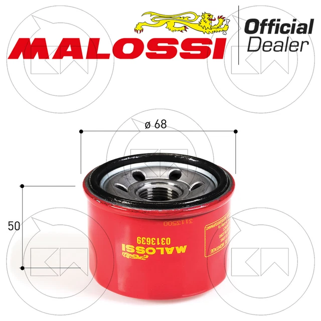 FILTRE HUILE MALOSSI 0313639 ROUGE CHILLI OIL FILTER YAMAHA TMAX 500 c.-à- 4T