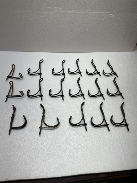 17 Vintage Metal Threaded Wire Hooks Coat hooks Farmhouse antique wire coat hook