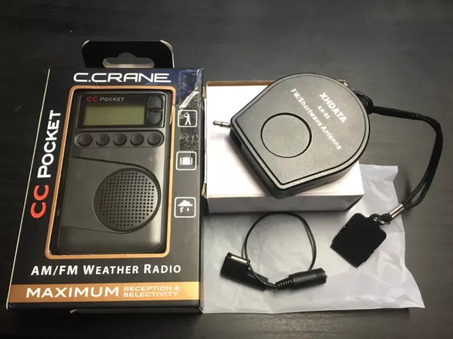 C. Crane CC Pocket AM FM / NOAA Weather Radio w/ Clock/Sleep Timer UNUSED +