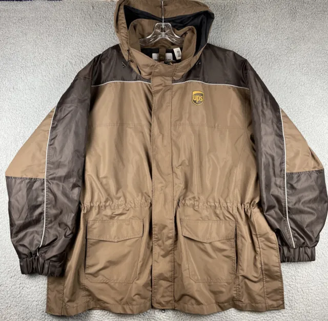 Wear Guard UPS Reflective Full Zip Uniform Rain Jacket Hoodie Men’s 3XL