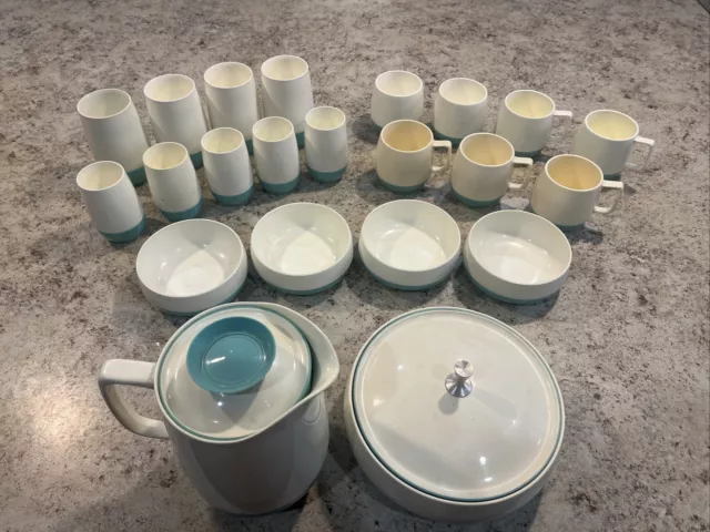 22 Piece Vintage Vacron 1950’s Blue Serving Set Including Carafe! Bopp-Decker 22 Piece Vintage Vacron 1950’s Blue Serving Set Including Carafe! Bopp-Decker