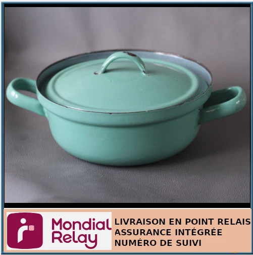 COCOTTE, FAITOUT, MARMITE en tôle émaillée décor bleu lavande EUR 18,74 - FR