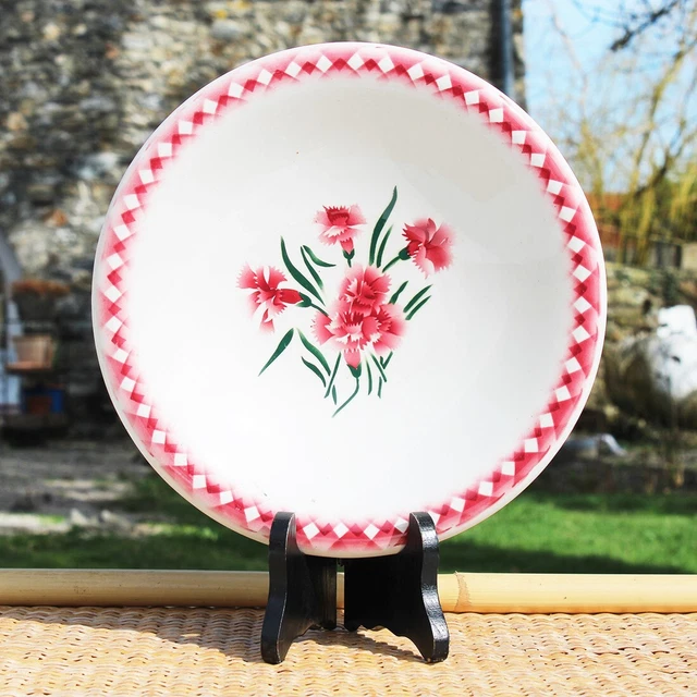 Ancien plat compotier rond 25 cm Digoin Sarreguemines modèle Mignardise