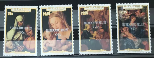 Aitutaki 1987 - Hurricane Relief Fund - Christmas - Set of 4 - MNH