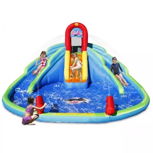 Gonfiabile per Bambini Acquatico Castello con Scivolo e Spruzzi Acqua