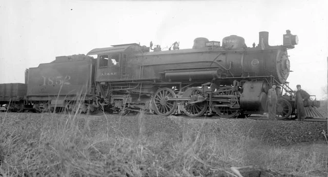 AT&SF SANTA FE Railroad locomotive engine No. 1852 type 2-6-2 OLD TRAIN ...