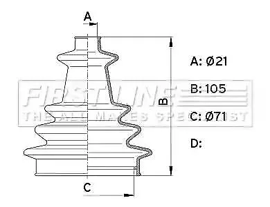 Cv Joint Boot Kit Bellow FCB1002 by First Line - Single