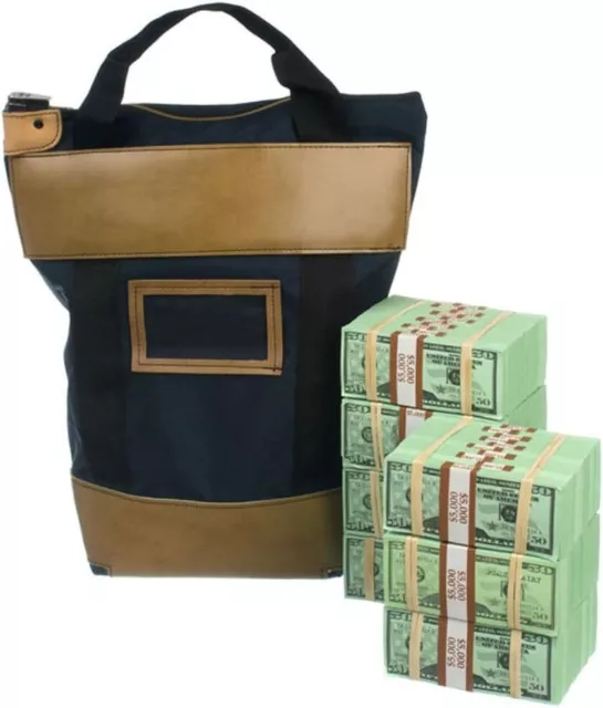22W x 18H x 7D LOCKING COURIER BAG NAVY BLUE CURRENCY MONEY DEPOSIT BANK