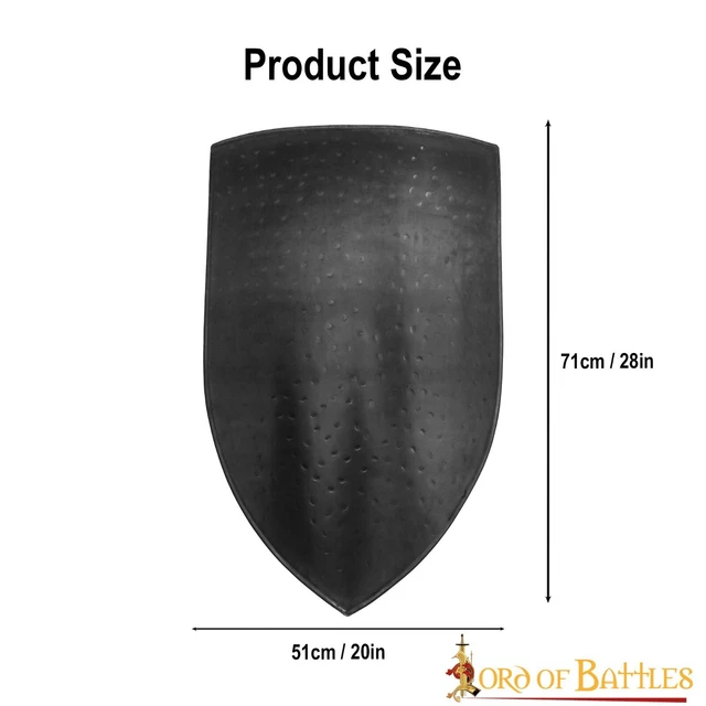 Medieval Shield Hand Forged Steel Late 12th Century SCA Historical Heater Armor 2
