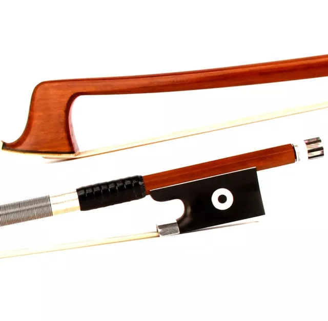 E.Sartory Copy Pro Master Pernambuco Violin Bow 4/4 Ebony Ring Frog Silver Stiff