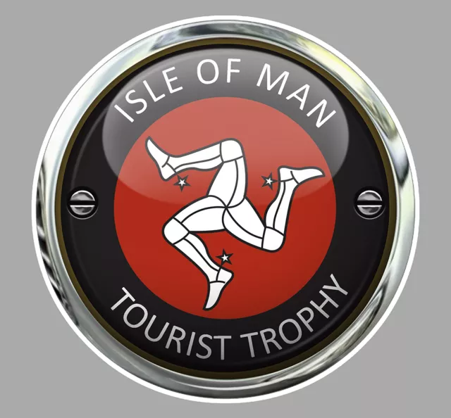 ISLE OF MAN TOURIST TROPHY TT ILE DE MAN BIKER 9cm STICKER RACING TRACK IA087