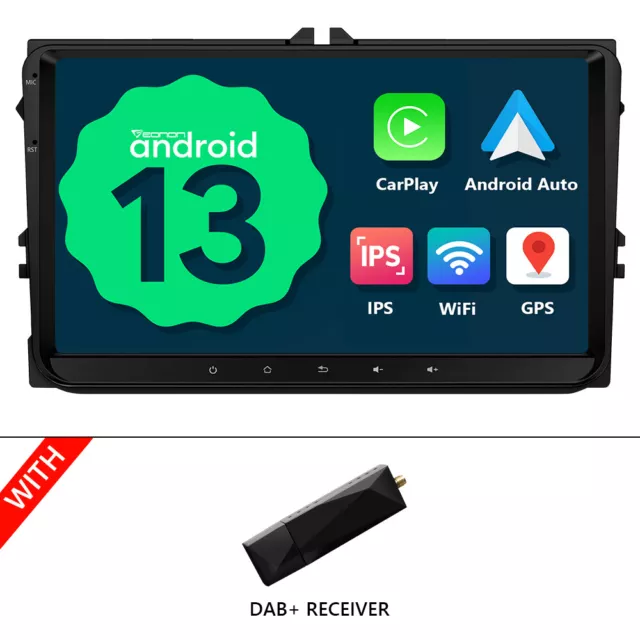 DAB+ Android 13 Autoradio CarPlay GPS Navi Für VW Golf 5 6 Polo 6R Touran Tiguan