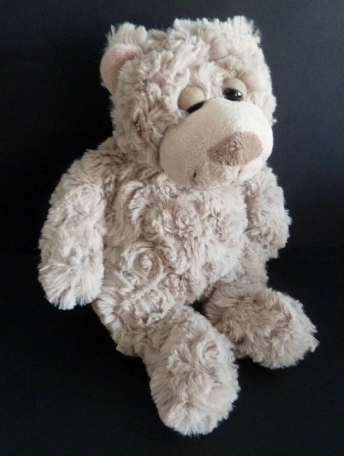 D8. DOUDOU PELUCHE MC BVBA OURS BEIGE beige yeux endormi 26cm - ETAT NEUF*
