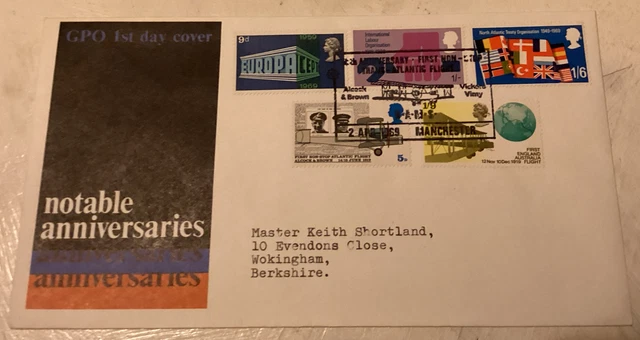 GB QEII 1969 Notable Anniversaries GPO FDC Alcock & Brown Manchester SHS C£35+