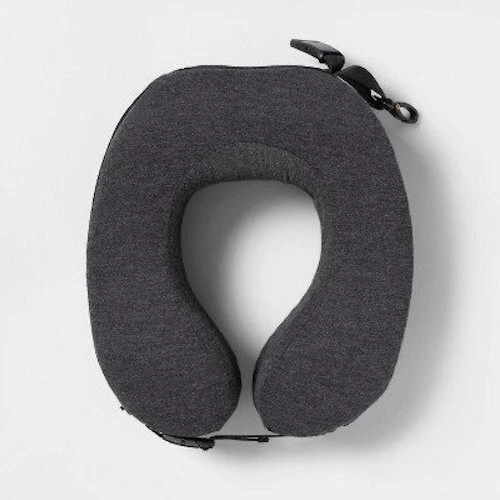 Made By Design Gel Cooling Memory Foam Neck Pillow Gray Adjustable