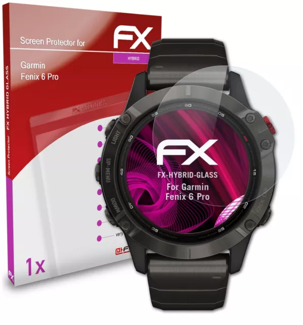 atFoliX Glasfolie für Garmin Fenix 6 Pro Panzerfolie 9H Schutzpanzer