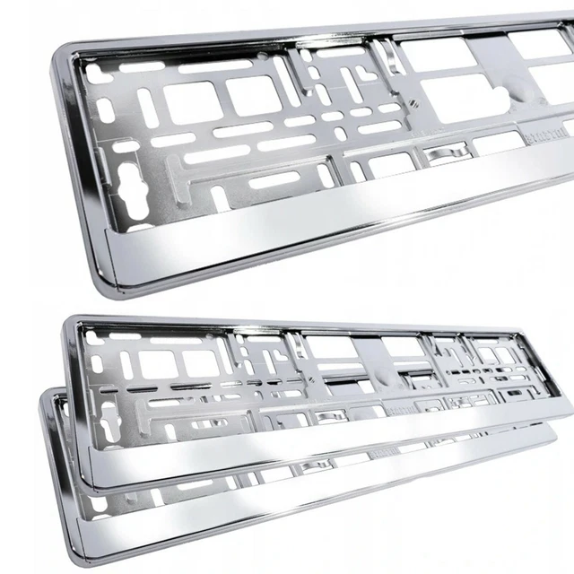 Support de Plaque D'Immatriculation Porte-Plaque Chrome pour VW Peugeot