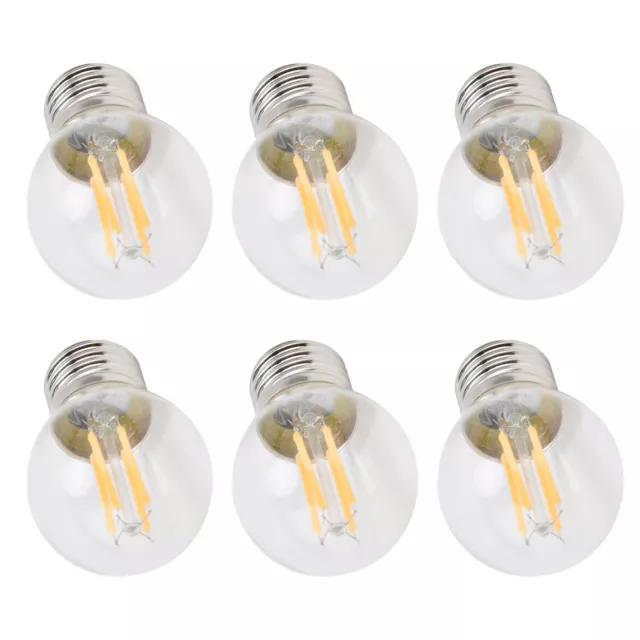 6Pcs G45 E27 LED Light Bulb Transparent Dimmable Filament Bulbs For