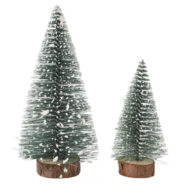 10Pcs Christmas Pine Tree Decor Set Xmas Small Ornament Tabletop Artificial GSA