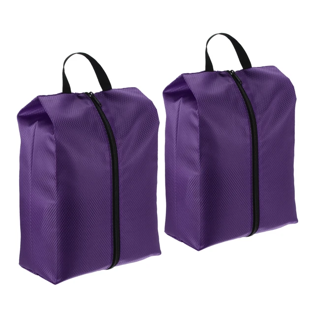 2 pz borse per scarpe da viaggio, borsa per scarpe portatile con cerniera da viaggio, viola