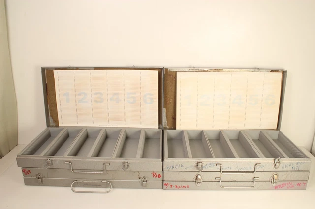 4 Metal Slide Storage Cases holds 270 Slides Japan Narita removeable trays