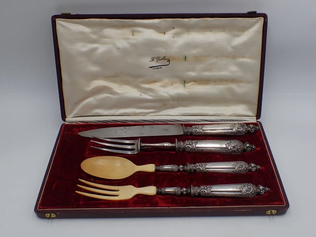 Petit Coffret De Couverts Ercuis En Argenterie – Cuillère Et Fourchette, Argenté, Occasion