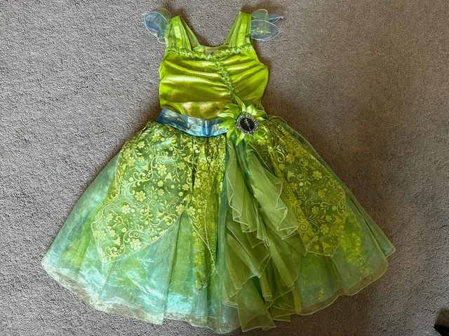 5-6 Year Disney Tinkerbell Dress Wings Glow in dark lights Girls Costume Fancy