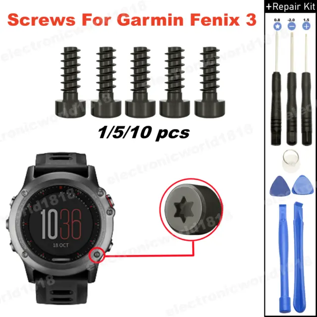 For Garmin Fenix 3 GPS Smart Watch Metal Black Screws Set Repair ReplacementNEU