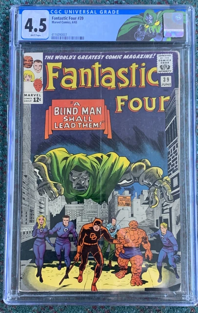 FANTASTIC FOUR #39 Daredevil/Dr. Doom￼ CGC 4.5 WHITE PGS 💥 DOOM LABEL !