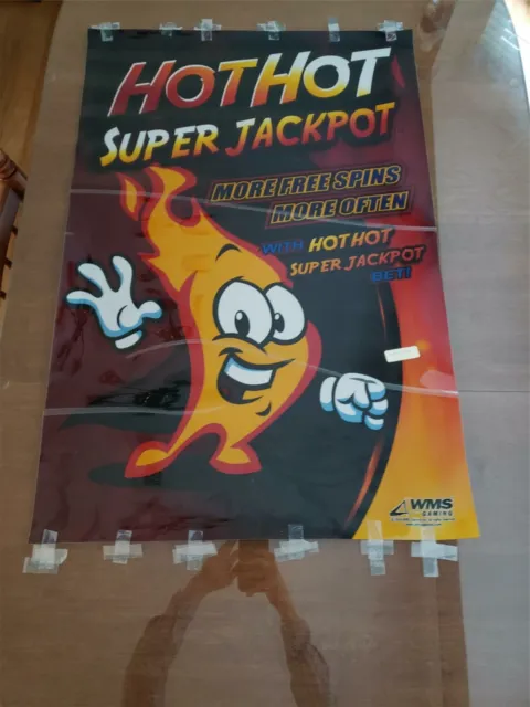 Genuine "Hot Hot Super Jackpot" Wms Banner 31-016367-00-02 *Fast Ship* / Wr 4