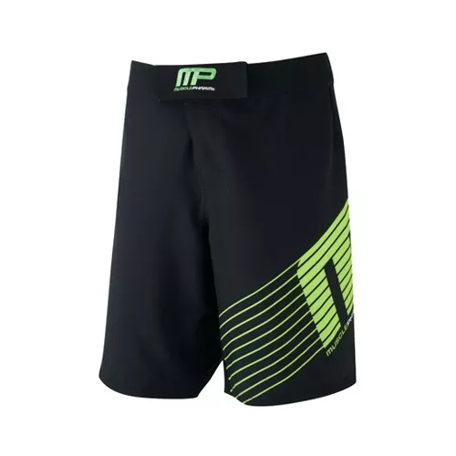 Musclepharm Sportswear Woven Short Sportline Black Lime-Green - Shorts