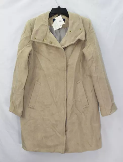 Cole Haan Women's Stand Collar Wool Blend  Walker Coat, Beige, Size 10, *Defect