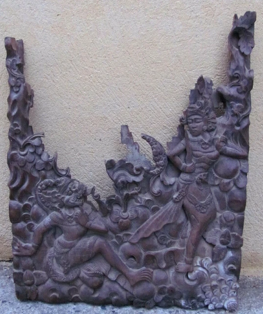 Sculpture - Bas relief - Bois sculpté - Indonésie