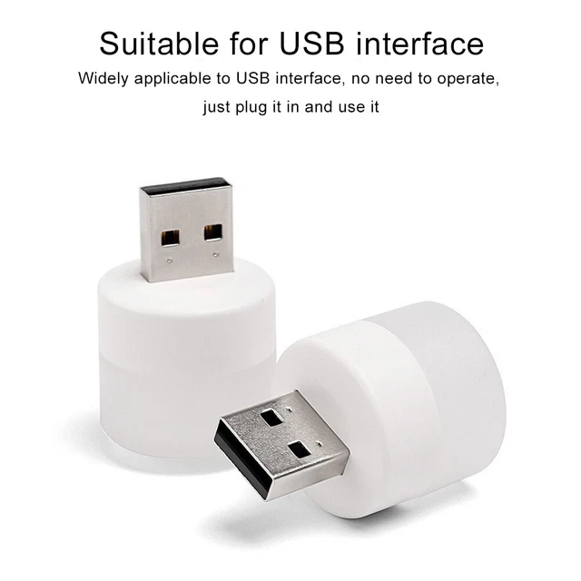 1X PORTABLE USB LED Lamp Mini Night Light Small Round Mobile Lights