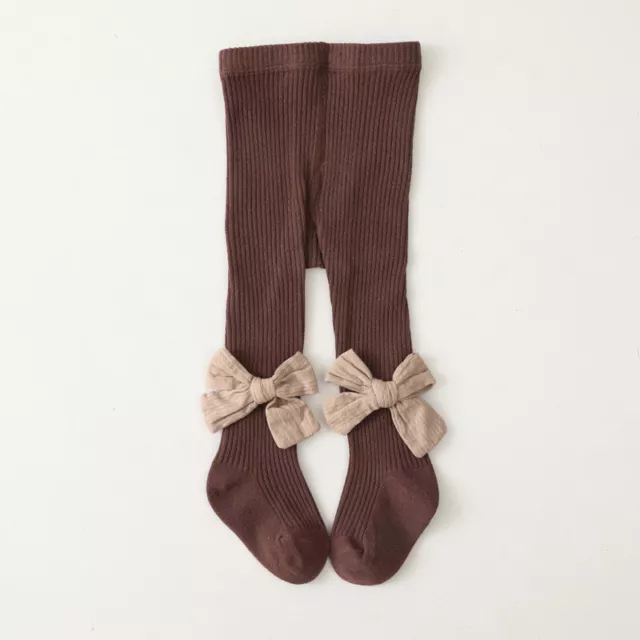 Calze collant cuore bambine fiocco grande stile spagnolo cotone 6 mesi - 8 anni 10